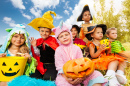 Halloween Kids in Colorful Costumes